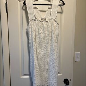Everlane White Eyelet Dress with Ruffled Straps